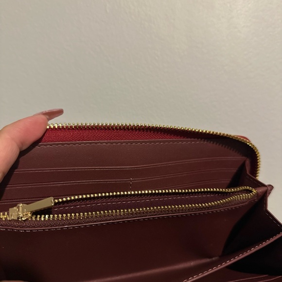 Coach Red/Brown/Gold Wallet in Signature Canvas - Picture 6 of 8